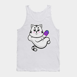 Cat as Bodybuilder with Dumbbell Tank Top